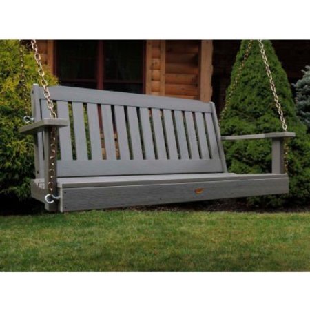 HIGHWOOD USA highwood¬Æ 4' Lehigh Outdoor Porch Swing, Eco Friendly Synthetic Wood In Coastal Teak AD-PORL2-CGE